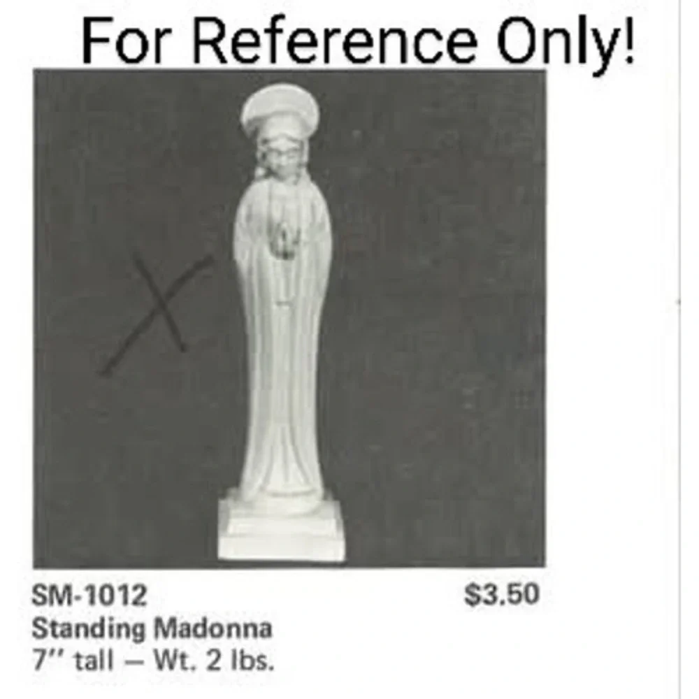 Vintage 1962 Duncan Ceramic‎ Mold Standing Madonna SM-1012 Fresno Calif 7 Inch